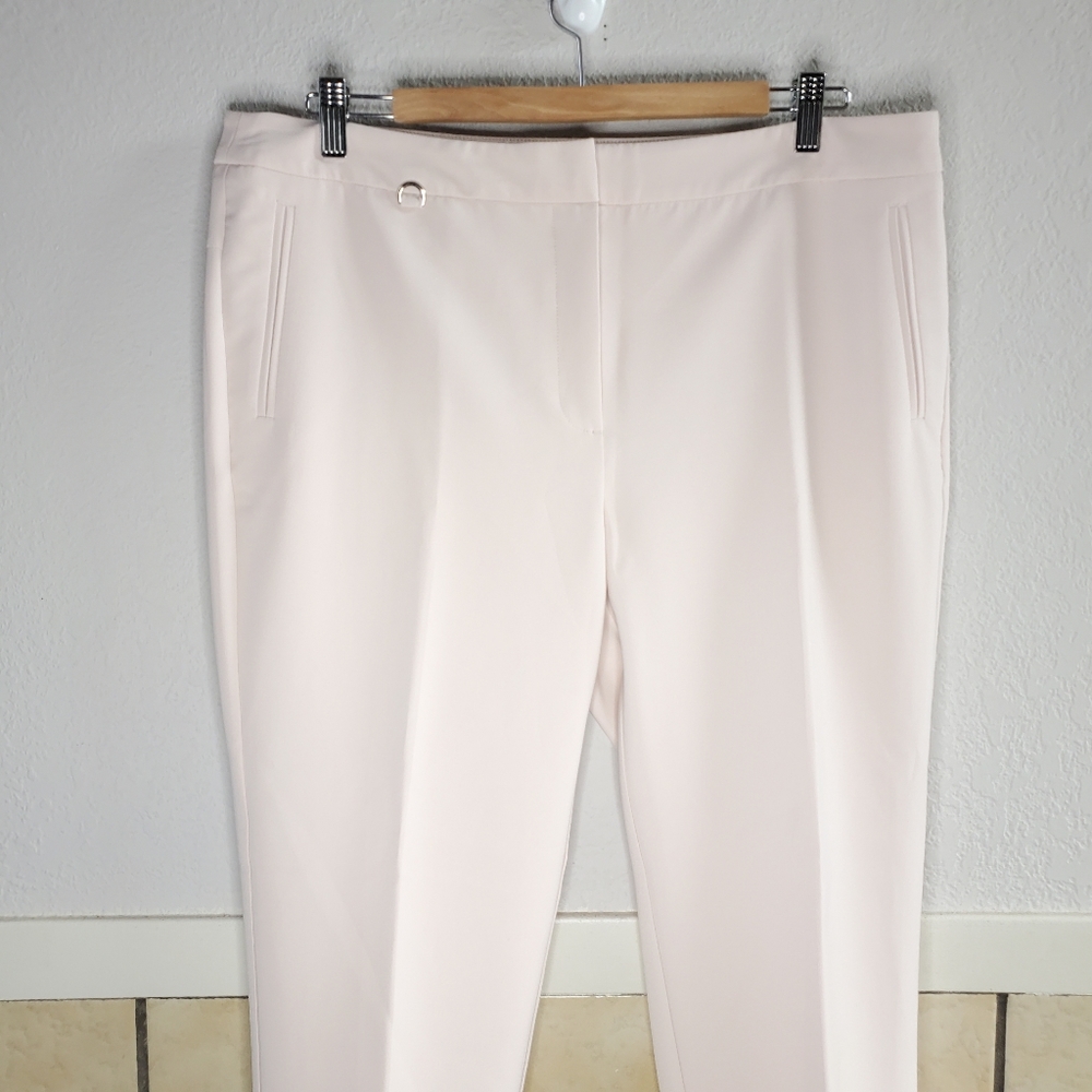 Adrianna Papell  light Pink Kate fit stretch tapered trousers  Size 14